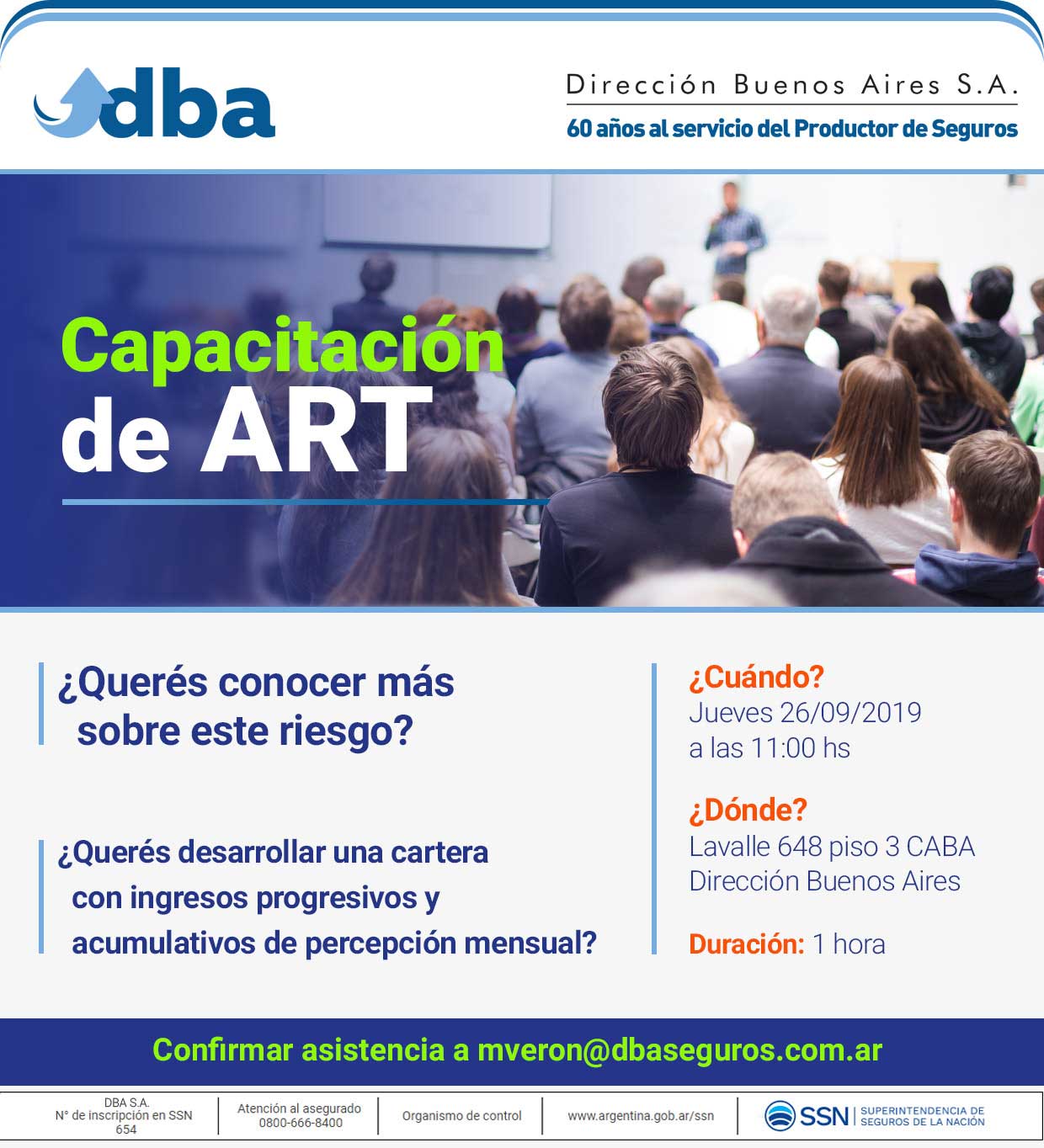 Capacitación ART el 26 de Septiembre de 2019